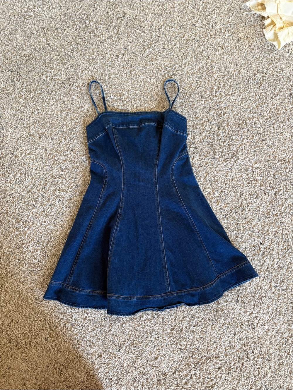Dark Denim Spaghetti Strap A-Line Dress